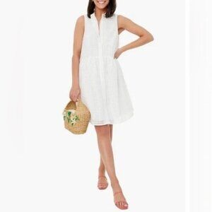 Tuckernuck White Burnout Sleeveless Royal Shirt Dress - Size XL